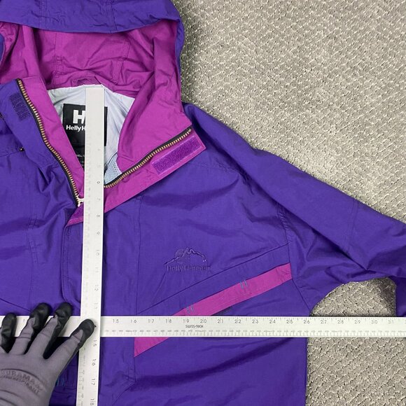 Vintage 90s Helly Hanson Jacket Men's Medium Oversized Purple Pullover Anorak - Picture 10 of 12